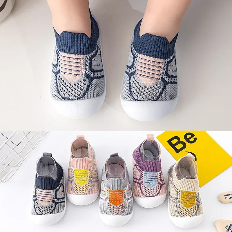 Zapatos para Bebé Antideslizantes Transpirables Calcetines para Suelo de Cuna con Suela de Goma para Niños Niñas Mallas Zapatos Zapatillas de Suela Suave