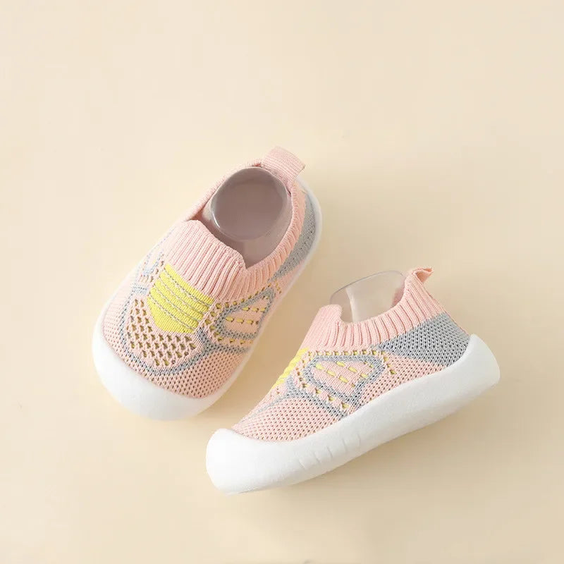 Zapatos para Bebé Antideslizantes Transpirables Calcetines para Suelo de Cuna con Suela de Goma para Niños Niñas Mallas Zapatos Zapatillas de Suela Suave