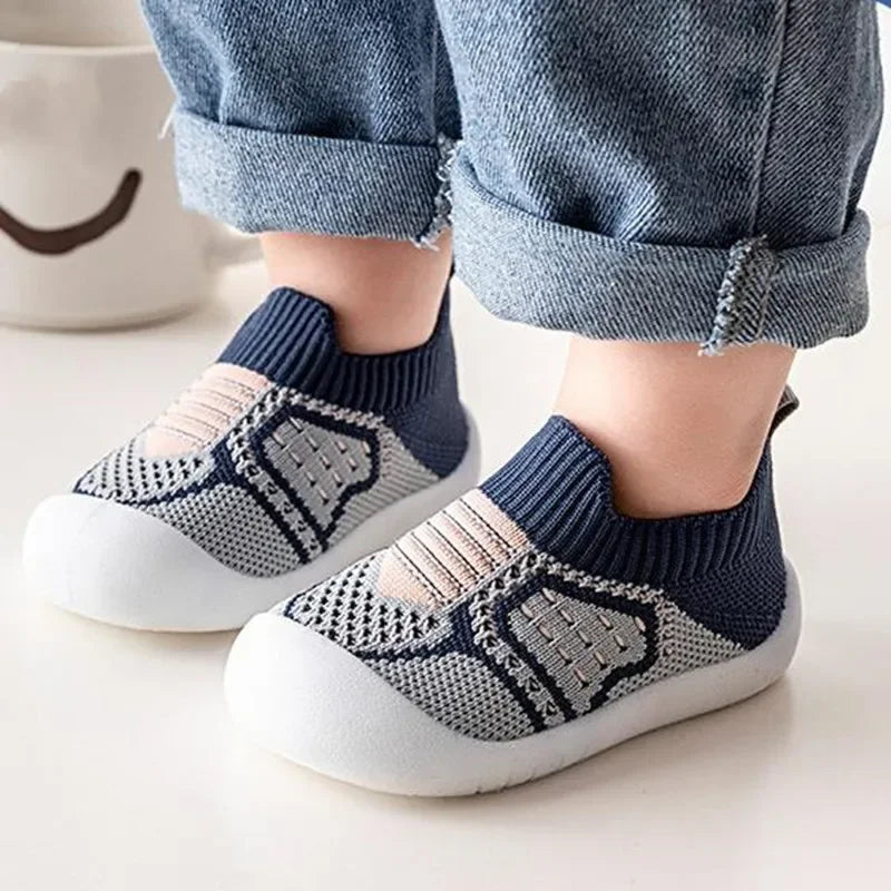 Zapatos para Bebé Antideslizantes Transpirables Calcetines para Suelo de Cuna con Suela de Goma para Niños Niñas Mallas Zapatos Zapatillas de Suela Suave