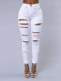 Jeans rasgados de oferta para mujeres, jeans de mezclilla ajustados y sexy, moda streetwear, pantalones lápiz casuales, ropa femenina para primavera y verano