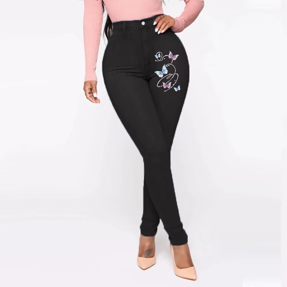 Pantalones Vaqueros de Cintura Alta para Mujer, Ajustados y Elásticos, Denim Azul, Lavado Retro, Pantalones Lápiz Slim
