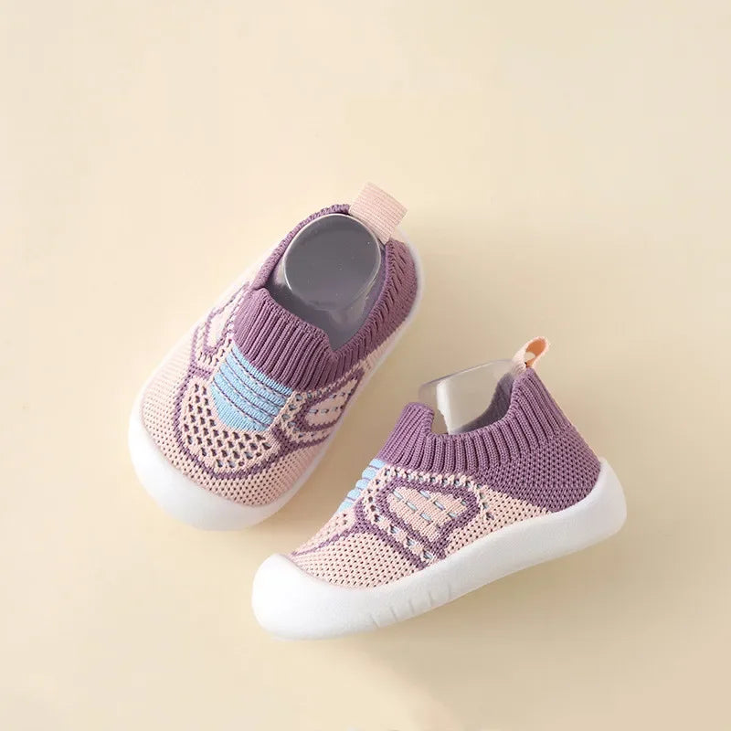 Zapatos para Bebé Antideslizantes Transpirables Calcetines para Suelo de Cuna con Suela de Goma para Niños Niñas Mallas Zapatos Zapatillas de Suela Suave